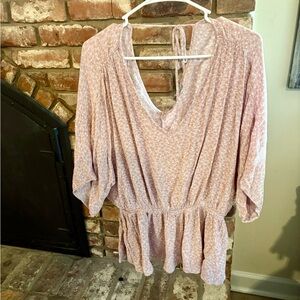 White Birch Light Pink Patterned Blouse